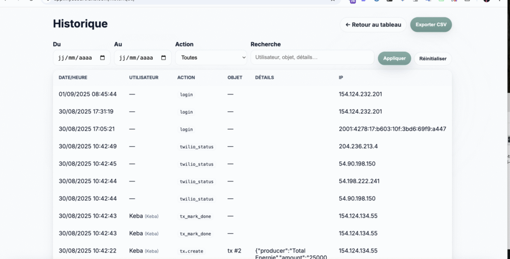 Application métier — AssurTrans — aperçu du projet