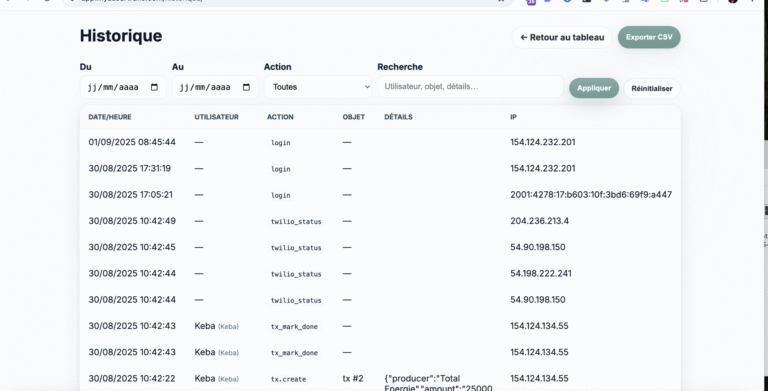 Application métier — AssurTrans — aperçu du projet