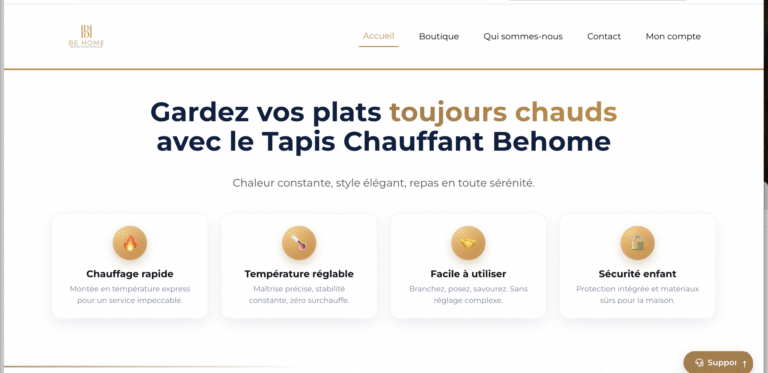 BeHome – Boutique en ligne de décoration et accessoires maison — aperçu du projet