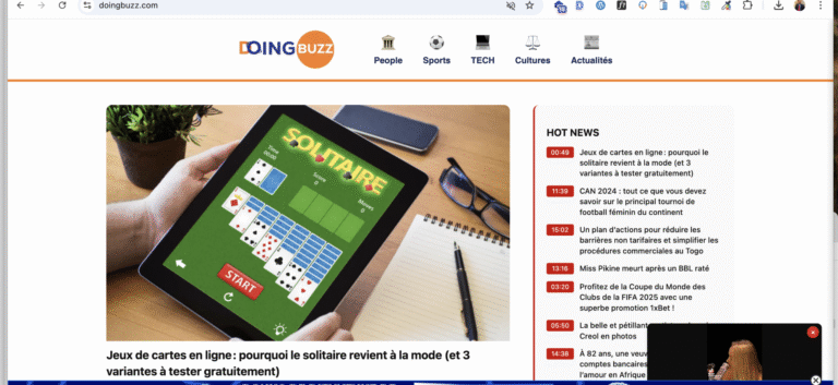 Doingbuzz: Site d'actualités — aperçu du projet