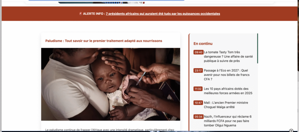 Echo Web Afrique — aperçu du projet