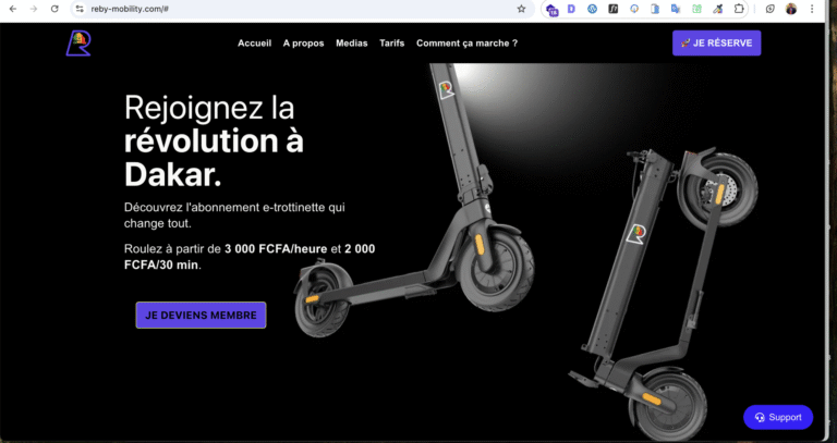 Reby Mobility: Location de trottinettes électriques à Dakar — aperçu du projet