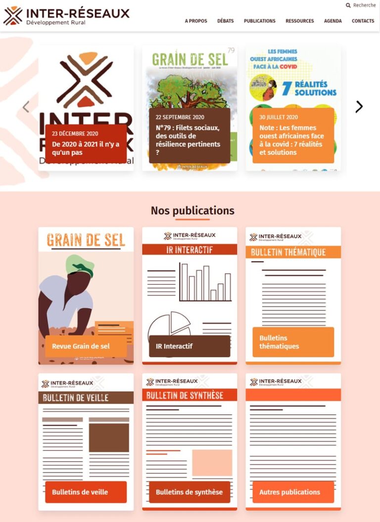 Site web d’Inter-Réseaux — aperçu du projet